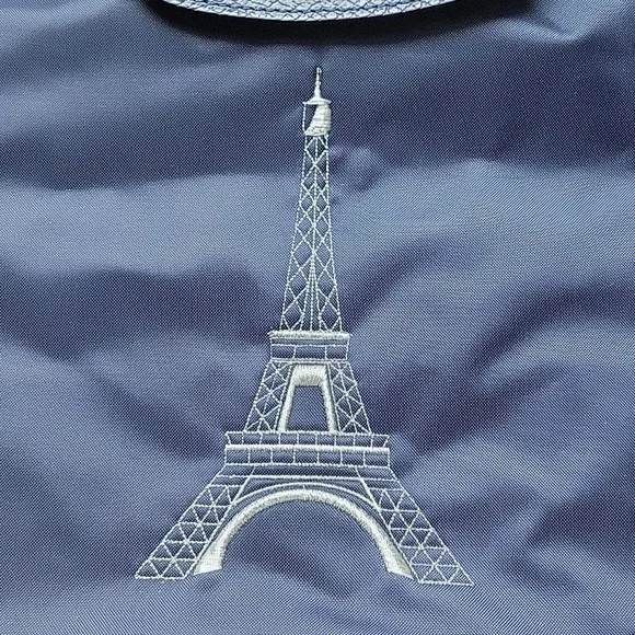 Longchamp Le Pliage Special Edition w/silver Eiffel Tower Embroidery - Picture 4 of 9